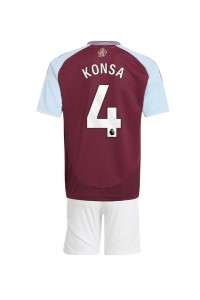 Aston Villa Ezri Konsa #4 Jalkapallovaatteet Lasten Kotipeliasu 2024-25 Lyhythihainen (+ Lyhyet housut)